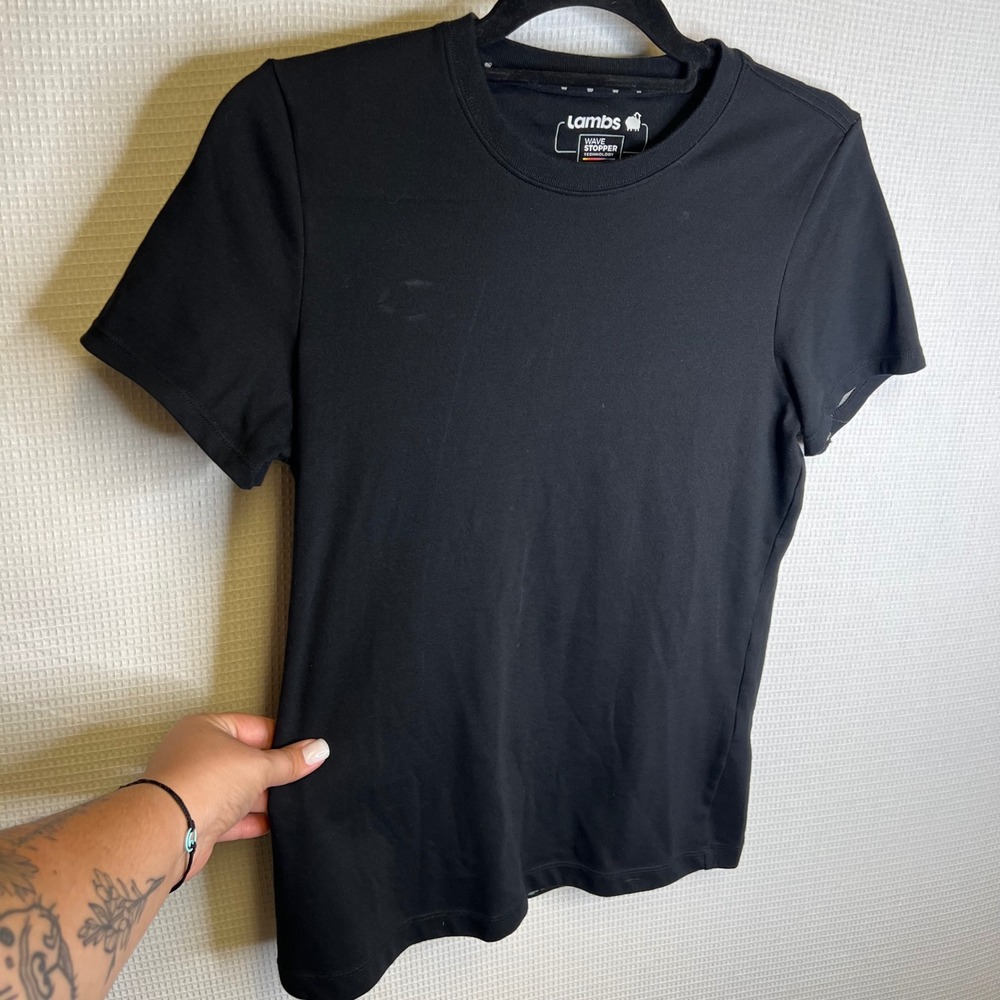 Lambs Wave HAVN Stopper EMF Protection T-Shirt Black Silver Lined Womens Medium